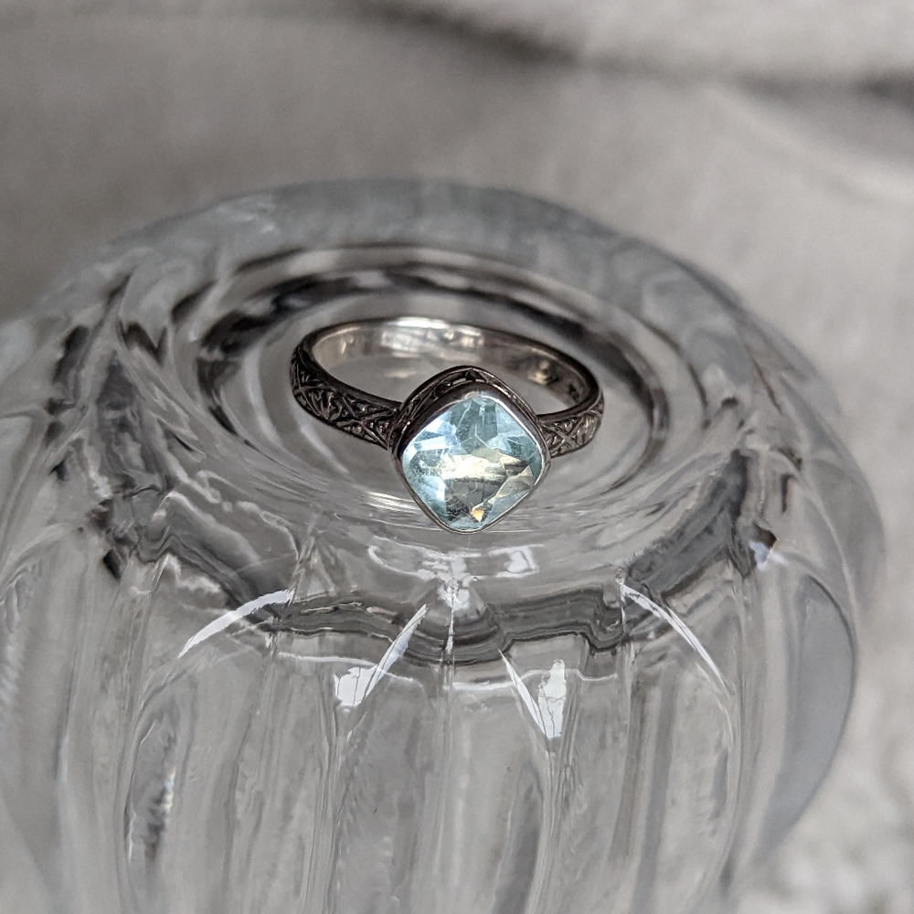 Silpada Sterling Silver & Aqua Frozen Lake